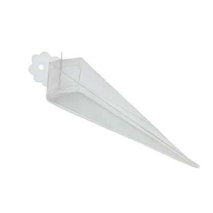 100 Pack of Clear Pyramid Triangle Shaped Small Clear Gift Box - Bomboniere Jewelry Gift Party Favor Model V382-100CONEPVCBOX