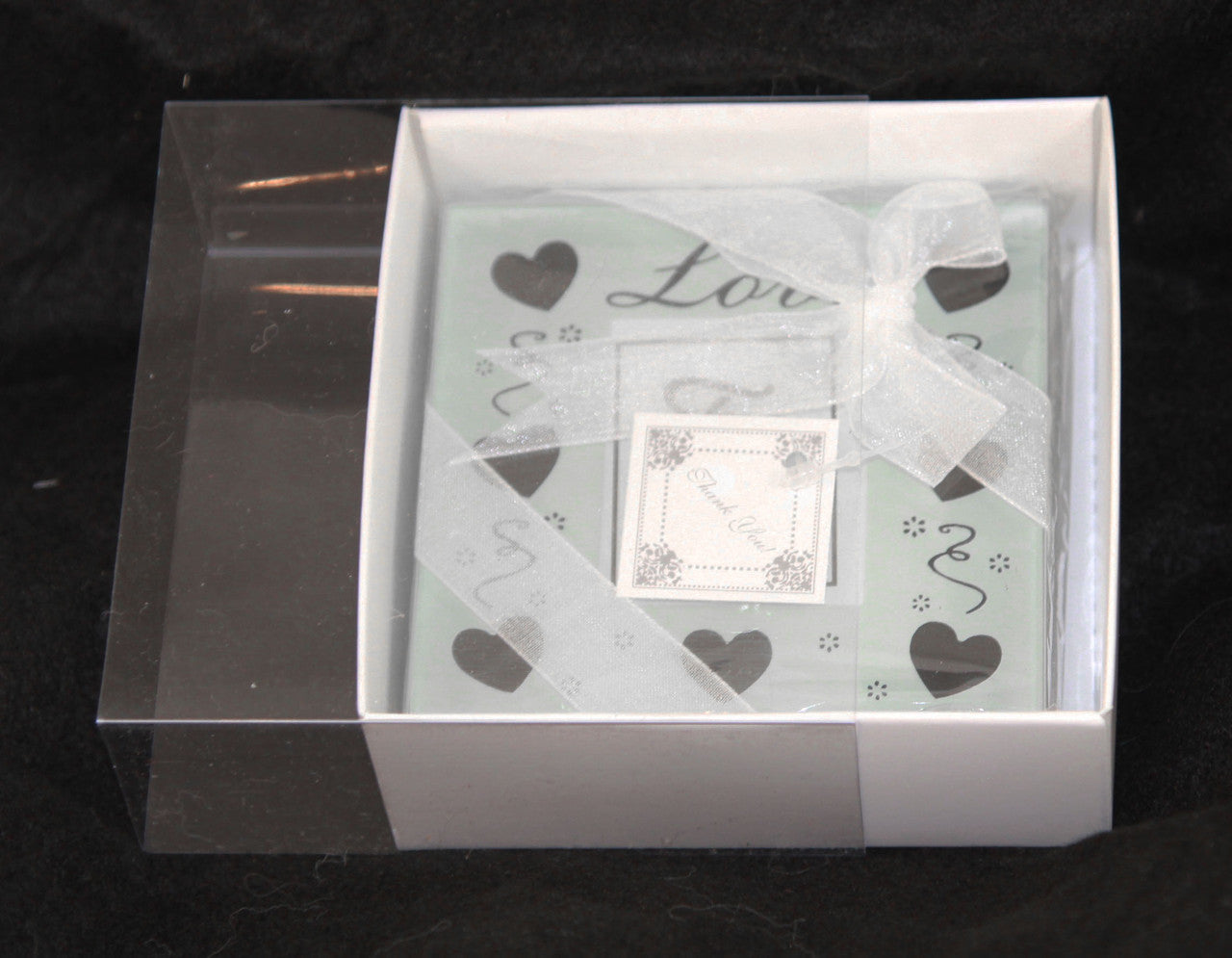 100 Pack of 8cm Square Wedding Invitation Coaster Favor Function product Presentation Cookie Biscuit V382-100INVBOXWH8X8X2