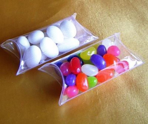100 Pack of Pillow Rectangle Shaped Gift Box - Wedding or Product Bomboniere Jewelry Gift Party Favor Model V382-100PILLOWPVCBOX