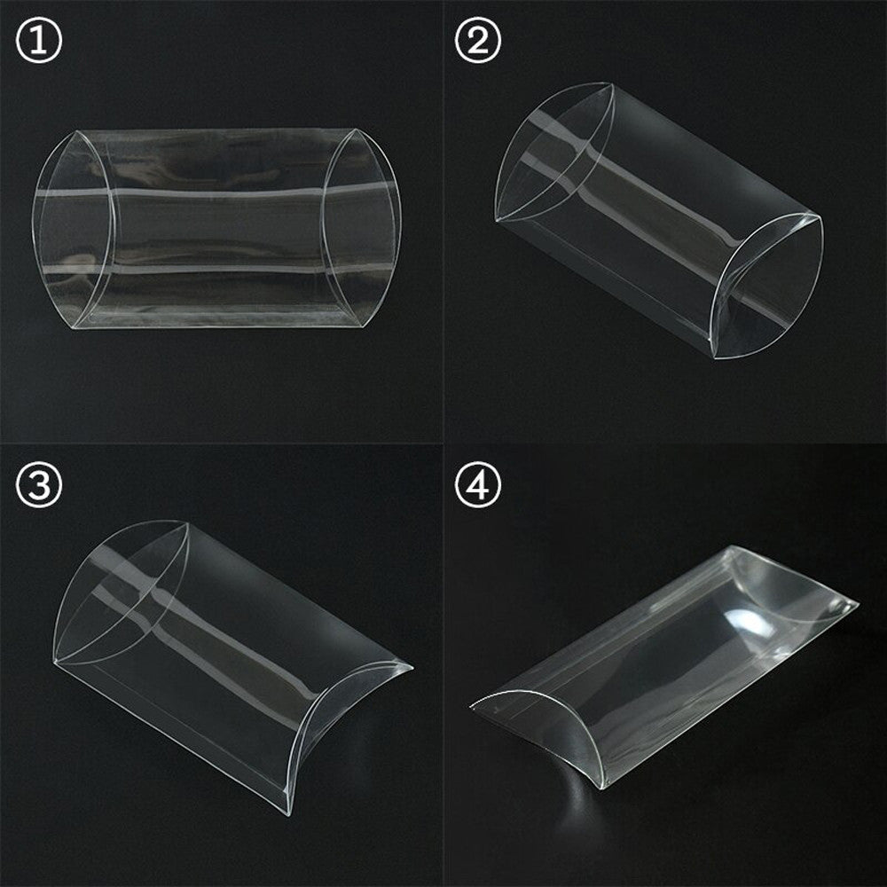 100 Pack of Pillow Rectangle Shaped Gift Box - Wedding or Product Bomboniere Jewelry Gift Party Favor Model V382-100PILLOWPVCBOX