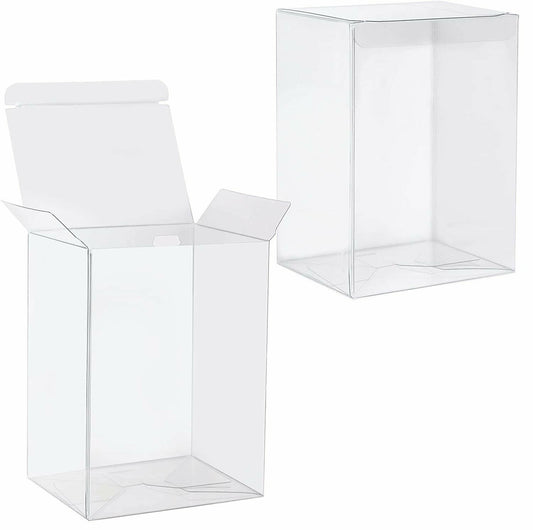 100 Pack of Large Plastic 22x14.5cm Rectangle Cube Box - Exhibition Gift Product Showcase Clear Plastic Shop V382-100PVC22X14X14