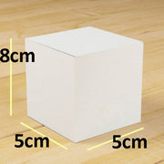 100 Pack of White 5x5x8cm Square Cube Card Gift Box - Folding Packaging Small rectangle/square Boxes for V382-100WHBXCUBE5X5X8