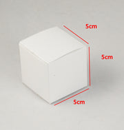 100 Pack of White 5cm Square Cube Card Gift Box - Folding Packaging Small rectangle/square Boxes for Wedding V382-100WHBXCUBE5X5XX5