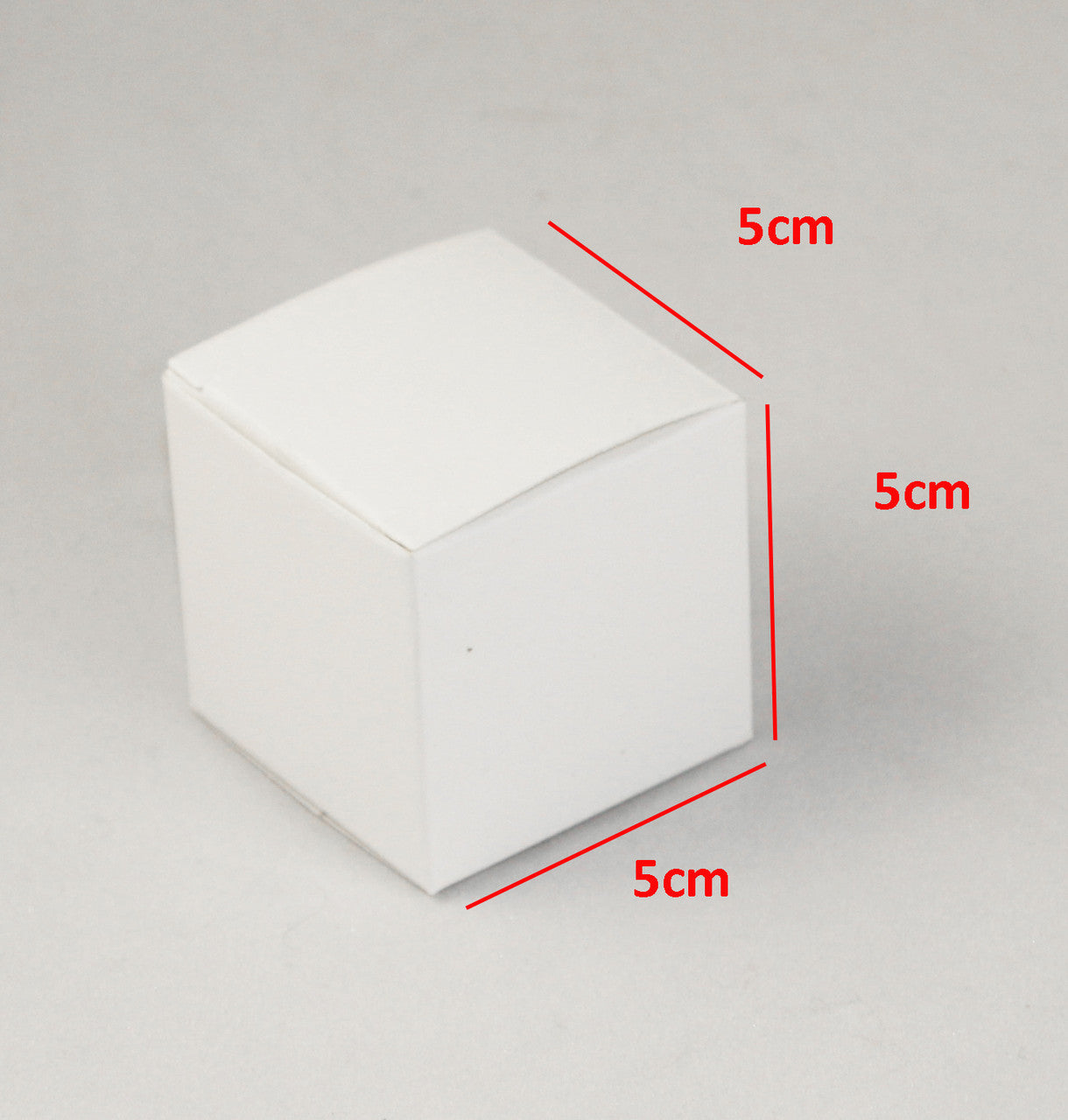 100 Pack of White 5cm Square Cube Card Gift Box - Folding Packaging Small rectangle/square Boxes for Wedding V382-100WHBXCUBE5X5XX5
