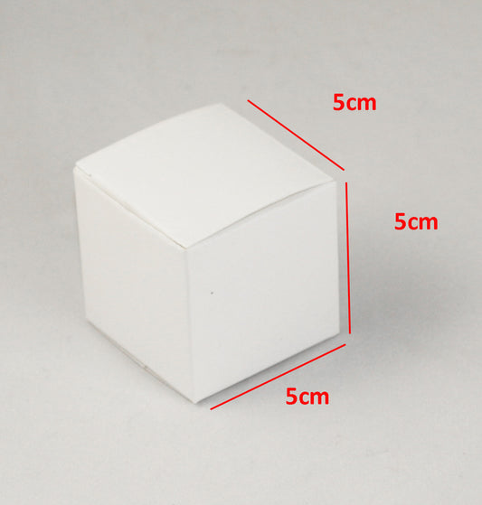 100 Pack of White 5cm Square Cube Card Gift Box - Folding Packaging Small rectangle/square Boxes for Wedding V382-100WHBXCUBE5X5XX5
