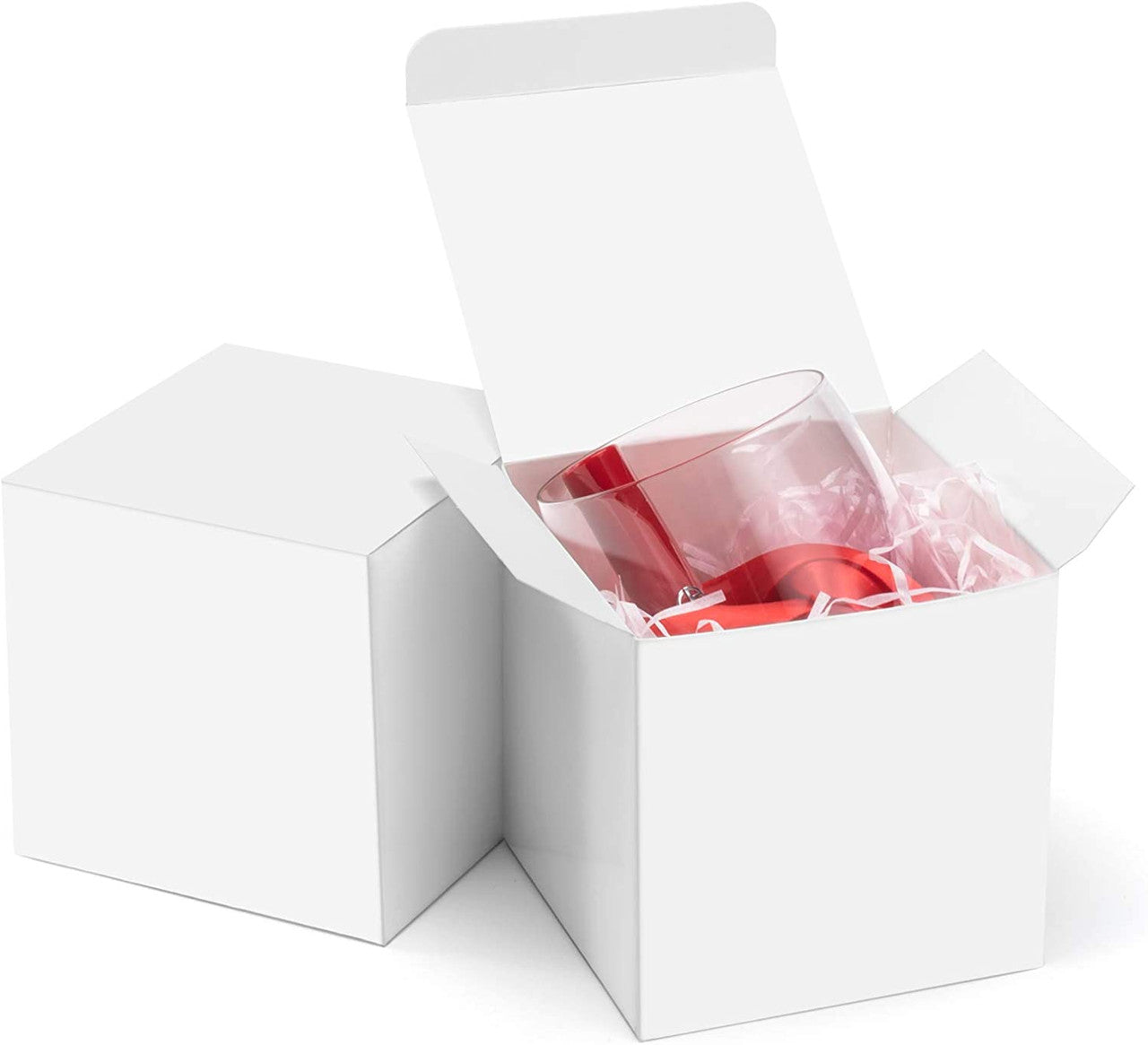 100 Pack of White 5cm Square Cube Card Gift Box - Folding Packaging Small rectangle/square Boxes for Wedding V382-100WHBXCUBE5X5XX5