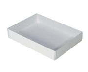 100 Pack of White Card Box - Clear Slide On Lid - 17 x 25 x 5cm - Large Beauty Product Gift Giving Hamper V382-100WHITEHAMP17X25X5