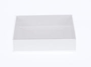 100 Pack of White Card Square Box - Clear Slide On Lid - 20 x 20 x 8cm - Large Beauty Product Gift Giving V382-100WHITEHAMP20X20X8