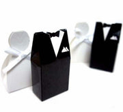 10 Pack of 5 Bride Gown and 5 Groom Tux Wedding Bridal Bomboniere Favor Candy Choc Almond Box - NW V382-10BRIDEGROOMBXNW