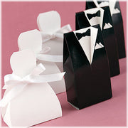 10 Pack of 5 Bride Gown and 5 Groom Tux Wedding Bridal Bomboniere Favor Candy Choc Almond Box - NW V382-10BRIDEGROOMBXNW