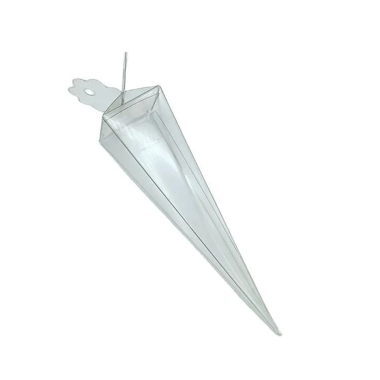 10 Pack of Clear Pyramid Triangle Shaped Small Clear Gift Box - Bomboniere Jewelry Gift Party Favor Model V382-10CONEPVCBOX