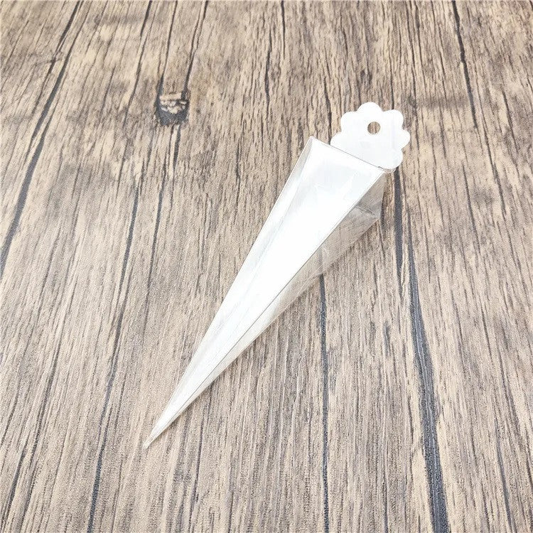 10 Pack of Clear Pyramid Triangle Shaped Small Clear Gift Box - Bomboniere Jewelry Gift Party Favor Model V382-10CONEPVCBOX