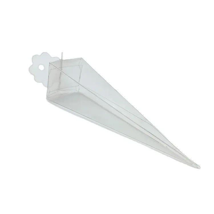 10 Pack of Clear Pyramid Triangle Shaped Small Clear Gift Box - Bomboniere Jewelry Gift Party Favor Model V382-10CONEPVCBOX