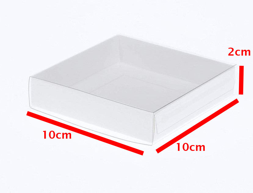 10 Pack of 10cm Square Invitation Coaster Favor Function product Presentation Cookie Biscuit Patisserie Gift V382-10INVBOXWH10X10X2