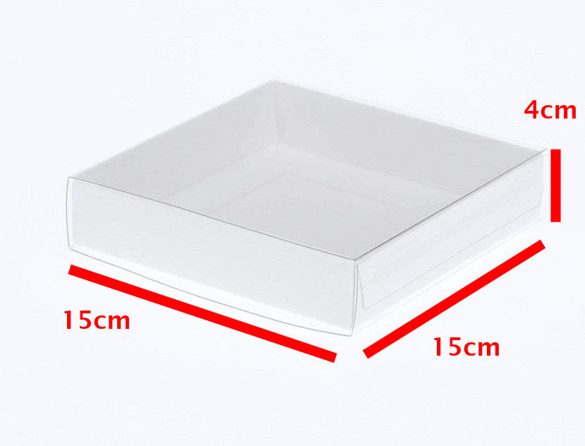 10 Pack of 15cm Square Invitation Coaster Favor Function product Presentation Cookie Biscuit Patisserie Gift V382-10INVBOXWH15X15X4