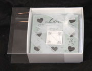 10 Pack of 8cm Square Wedding Invitation Coaster Favor Function product Presentation Cookie Biscuit V382-10INVBOXWH8X8X2