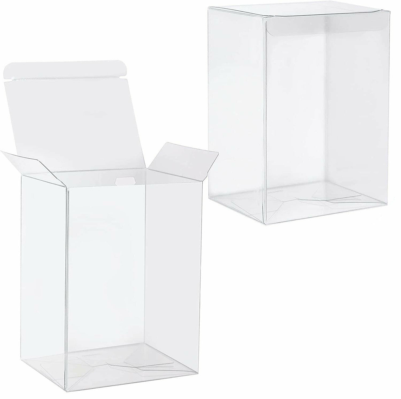 10 Pack of Large Plastic 22x14.5cm Rectangle Cube Box - Exhibition Gift Product Showcase Clear Plastic Shop V382-10PVC22X14X14
