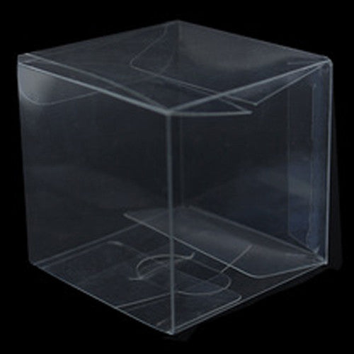 10 Pack of 7cm Clear PVC Plastic Folding Packaging Small rectangle/square Boxes for Wedding Jewelry Gift V382-10PVC7X7X7