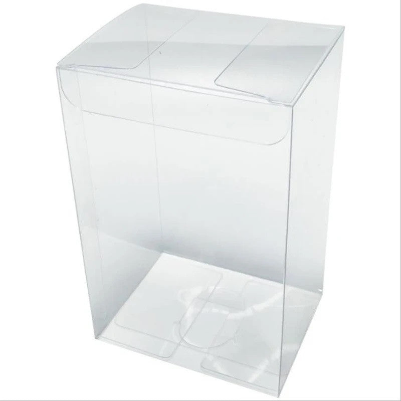 10 Pack of 5x8cm Clear PVC Plastic Folding Packaging Small rectangle/square Boxes for Wedding Jewelry Gift V382-10RECTPVC5X5X8