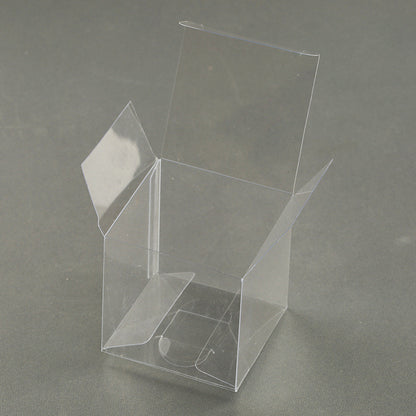10 Pack of 8x8x10cm Clear PVC Plastic Folding Packaging Small rectangle/square Boxes for Wedding Jewelry Gift V382-10RECTPVC8X8X10