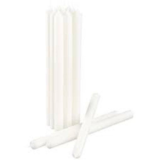 10 pack white wax 20cm taper church house vigil candleabra candle 2CM WIDE V382-10WAXTAPER