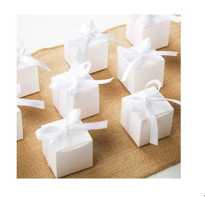 10 Pack of White 5cm Square Cube Card Gift Box - Folding Packaging Small rectangle/square Boxes for Wedding V382-10WHBXCUBE5X5XX5