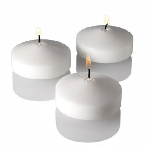 10 Pack of 6 Hour White Floating Candles - 5.8cm diameter - wedding party decoration V382-10WHITEFLOAT
