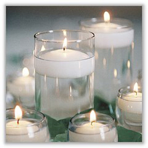 10 Pack of 6 Hour White Floating Candles - 5.8cm diameter - wedding party decoration V382-10WHITEFLOAT