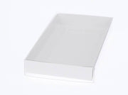 10 Pack of White Card Box - Clear Slide On Lid - 25 x 25 x 6cm - Large Beauty Product Gift Giving Hamper Tray V382-10WHITEHAMP25X25X6