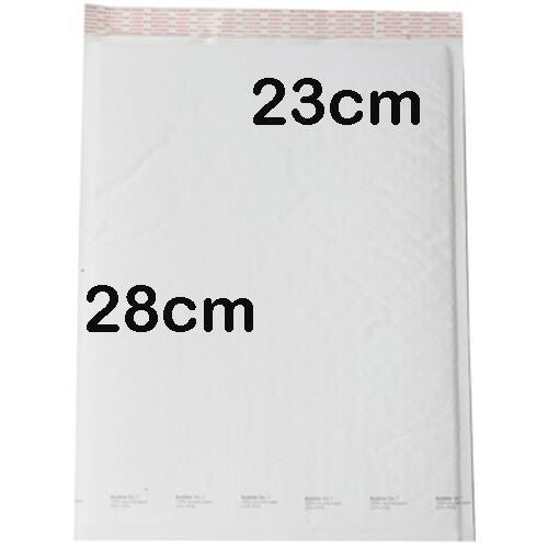 10 Piece Pack - 28 x 23cm White Bubble Padded Envelope Bag Post Courier Mailer Shipping Safe Fragile Self Seal V382-28X23PADENV10