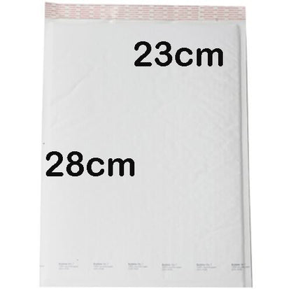 10 Piece Pack - 28 x 23cm White Bubble Padded Envelope Bag Post Courier Mailer Shipping Safe Fragile Self Seal V382-28X23PADENV10