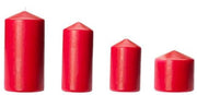4 Pack Red Wax Pillar Advent Candles Xmas Wedding Party Table Room Centrepiece Decor Graduated sized 6 to V382-4REDWAXPILLAR