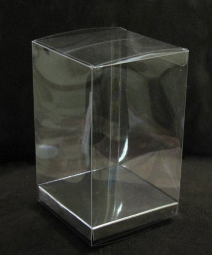 50 Pack of 5x8cm Clear PVC Plastic Folding Packaging Small rectangle/square Boxes for Wedding Jewelry Gift V382-50RECTPVC5X5X8