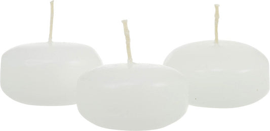 50 Pack of 6 Hour White Floating Candles - 5.8cm diameter - wedding party decoration V382-50WHITEFLOAT