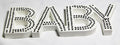 White Baby Nursery 30cm Sign Plaque Plate with Diamantes Newborn Gift Homeware Bedroom Decoration Wall Art V382-BABYPLAQUEWH