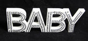 White Baby Nursery 30cm Sign Plaque Plate with Diamantes Newborn Gift Homeware Bedroom Decoration Wall Art V382-BABYPLAQUEWH