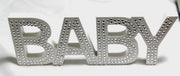 White Baby Nursery 30cm Sign Plaque Plate with Diamantes Newborn Gift Homeware Bedroom Decoration Wall Art V382-BABYPLAQUEWH