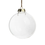 4 x Glass Bauble 6cm Diameter Round Clear with Silver Cap - table or tree centrepice personal memory theme V382-BAUBLE6CMX4