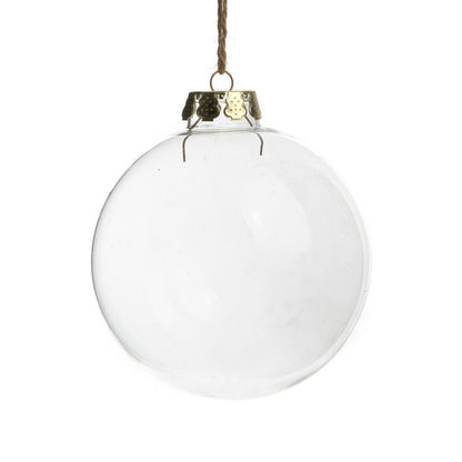 4 x Glass Bauble 6cm Diameter Round Clear with Silver Cap - table or tree centrepice personal memory theme V382-BAUBLE6CMX4