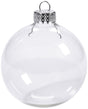 10 x Glass Bauble 8cm Diameter Round Clear with Silver Cap - table or tree centrepice personal memory theme V382-BAUBLE8CMX10