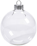 20 x Glass Bauble 8cm Diameter Round Clear with Silver Cap - table or tree centrepice personal memory theme V382-BAUBLE8CMX20