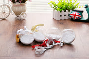 20 x Glass Bauble 8cm Diameter Round Clear with Silver Cap - table or tree centrepice personal memory theme V382-BAUBLE8CMX20