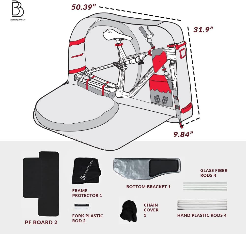 BROTHER BROTHER Bike Travel Bag Case Plane Boat Shipping Transport, Fits Cross Country All Mountain Bike, V382-BBROTHERBK012