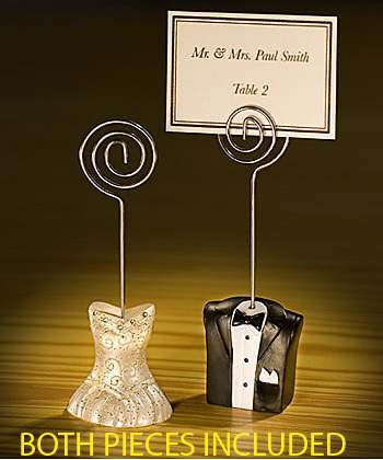 50 Piece Pack of 25 Bride 25 Groom Wedding Name Card Place Stand - Wedding Table Decoration Bomboniere Favour V382-BGNAMESTANSX50