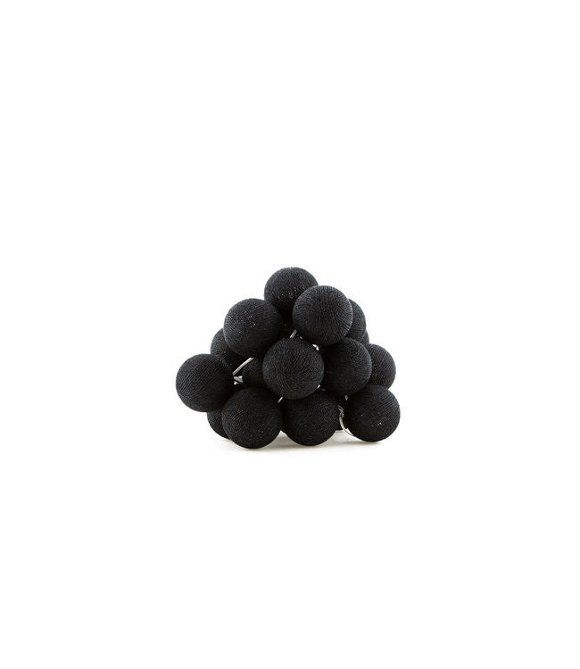 1 Set of 20 LED Black 5cm Cotton Ball Battery Powered String Lights Christmas Gift Home Wedding Party Bedroom V382-BLACKBALLBATT20