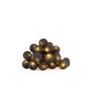 1 Set of 20 LED Black 5cm Cotton Ball Battery Powered String Lights Christmas Gift Home Wedding Party Bedroom V382-BLACKBALLBATT20