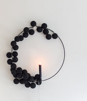 1 Set of 20 LED Black 5cm Cotton Ball Battery Powered String Lights Christmas Gift Home Wedding Party Bedroom V382-BLACKBALLBATT20
