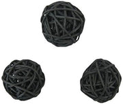 1 Set of Black 5cm Rattan Cane 50 Ball Battery Powered LONG 5m String Lights Christmas Gift Home Wedding V382-BLACKRATTBALLBATT50