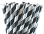 200 Pack Black White Drinking Straws Biodegradable Eco Paper Birthday Party Event Bistro Bar Cafe Take Away V382-BLACKSTRAW200