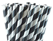 50 Pack Black White Drinking Straws Biodegradable Eco Paper Birthday Party Event Bistro Bar Cafe Take Away V382-BLACKSTRAW50